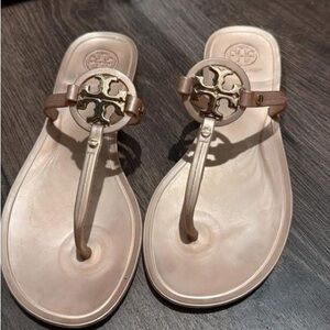 Tory Burch Nude Sandals with Gold Accent